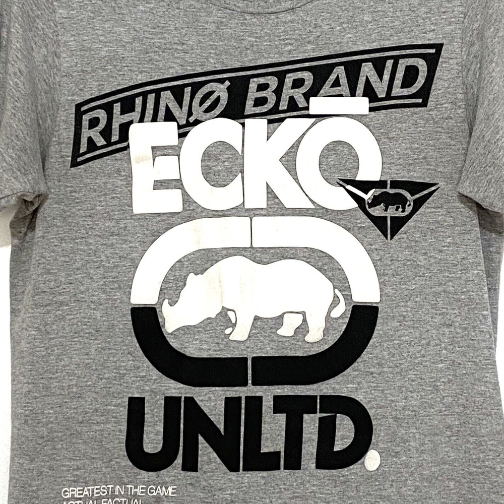 Ecko Unltd Rhino Brand T-Shirt S Gray Urban‎ Hip Hop Streetwear Graffiti Culture